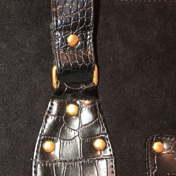 Elizabeth Arden Large Pebbled Faux Leather Suede Felt Laptop Bag Tote - Picture 9 of 13